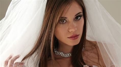 Wedding Dress Veils Face Long Hair Girl Pornstar Wallpaper