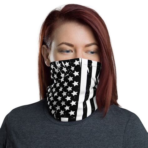Blackout American Flag Face Mask Blacked Out Usa Flag Printed Etsy