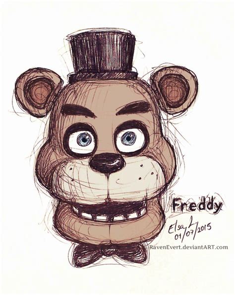 Freddy Sketch By Ravenevert Fnaf Drawings Fnaf Coloring Pages Fnaf