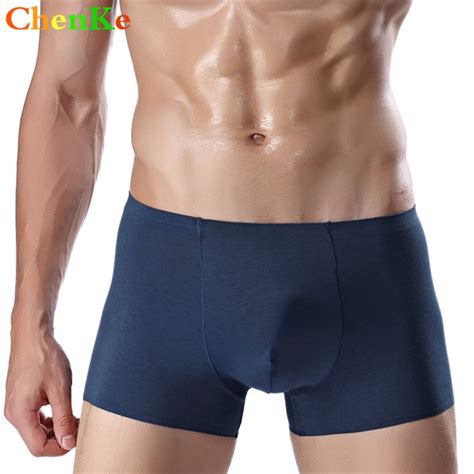 Chenke High Quality Middle Waist Solid Men Underwear Sexy Boxer Shorts
