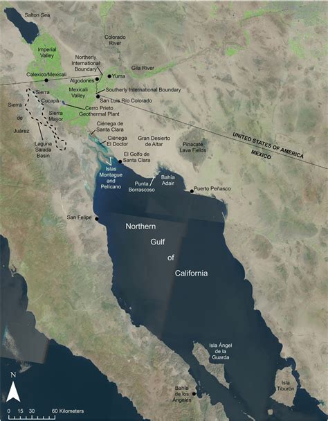 Gis Based Map Of The Northern Gulf Of California And