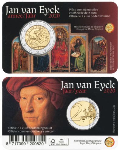 Belgien 2 Euro Jan Van Eyck 2020 Wallonisch Coincard Ebay