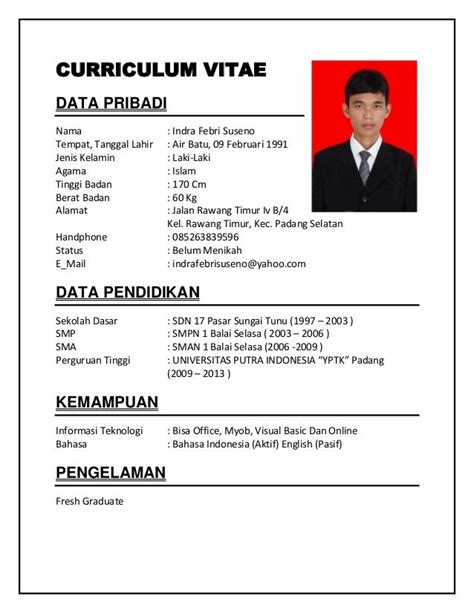 Download Template Cv Word Gratis Bahasa Indonesia - suratlamaran.com