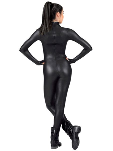 Black Catsuit Pvc Catsuit Sexy Catsuit Shiny Catsuit Long Sleeves