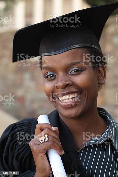 African American College Student Graduating Stock Photo Download