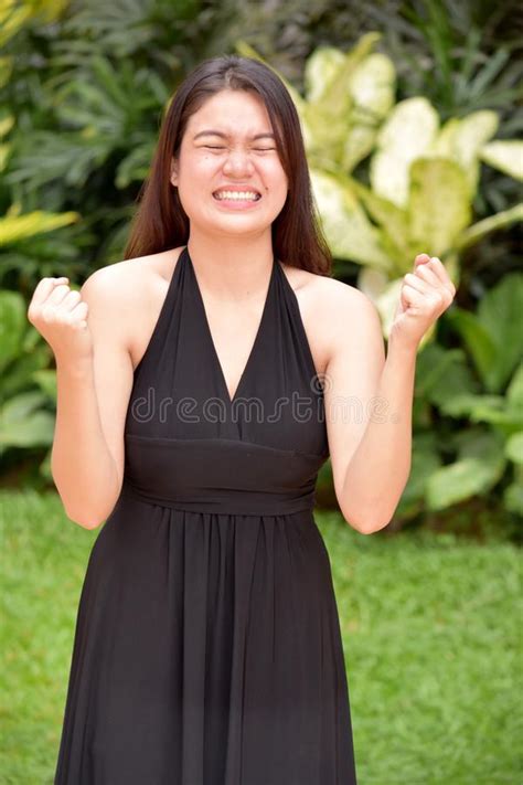Worried Beautiful Filipina Person Wearing Dress Stock Image Image Of Asian Skirt 130045749