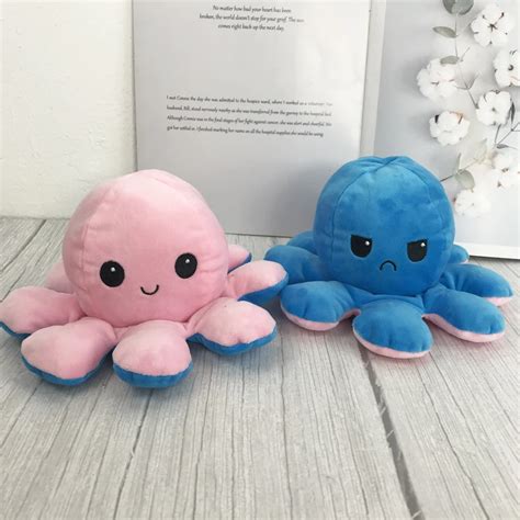 Reversible Flip Octopus Stuffed Plush Doll Soft Reversible Plush Toy