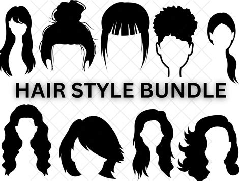 Hairstyle Clipart Collection All Types Of Hair Long Hair Short Hair