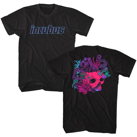 Incubus Octopus Skull T Shirt Mens Graphic Rock Band Tees