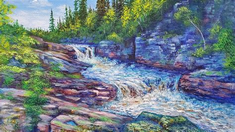 Mountain Stream Landscape Acrylic Painting Live Tutorial Youtube