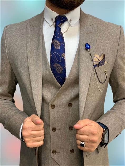 Men Suits Beige Wedding Groom Wear Suits Mens Dinner Suit 3 Etsy