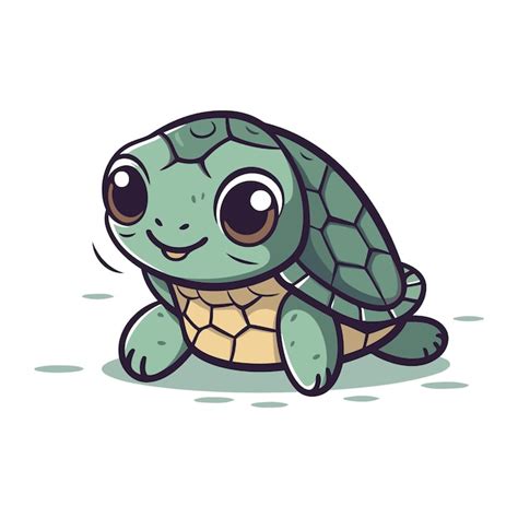 Premium Vector Cute Cartoon Turtle Vector Illustration Of A Cute Baby