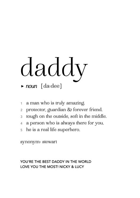 Daddy Definition Print Personalised And Foiled Dad Print Etsy