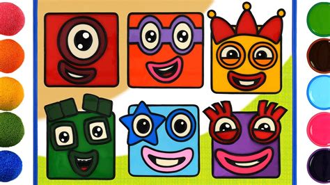 Numberblocks Jelly Painting And Coloring For Kids How To Draw The