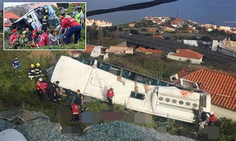 at least 29 german tourists are killed as bus overturns on madeira daily mail online