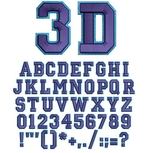 The Best 3d College 50mm Font Embroidery