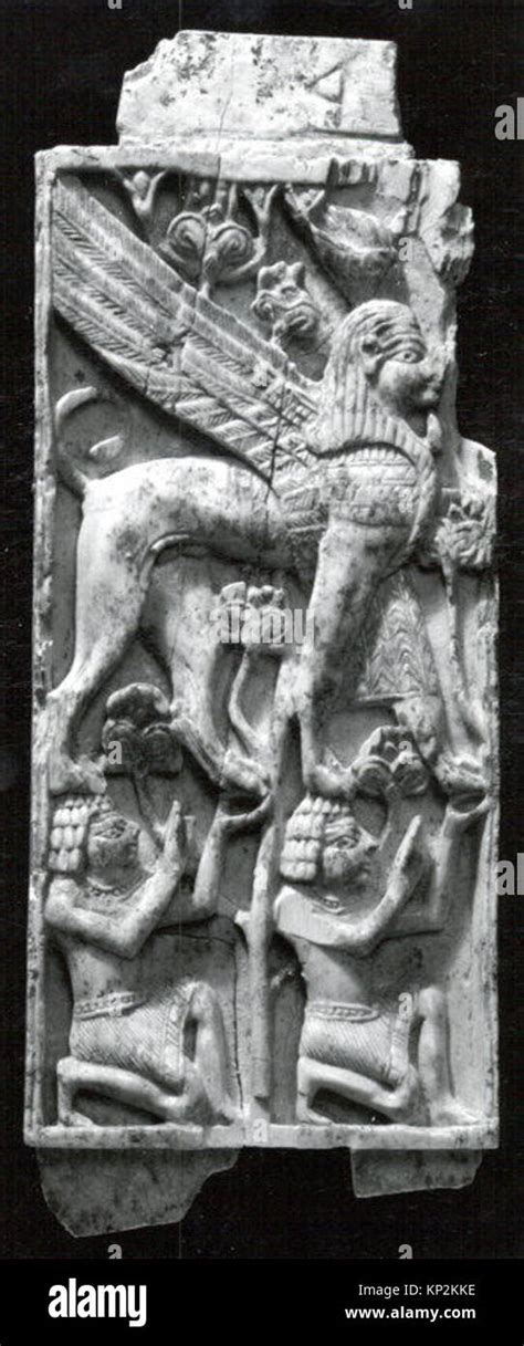 Furniture Plaque Carved In Relief With A Striding Falcon Headed Winged