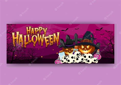 Premium Vector Happy Halloween Facebook Cover Design And Web Banner