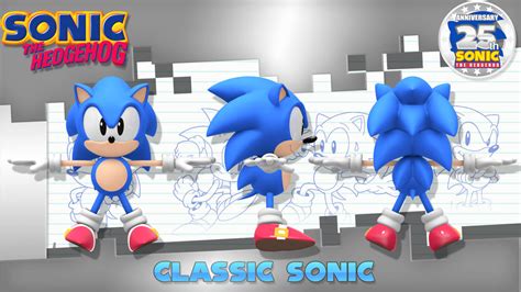 25th Aniversey Classic Sonic Turn Around By Nibroc Rock On Deviantart
