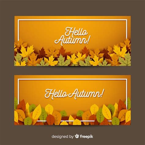 Free Vector Collection Of Autumn Banner Flat Style