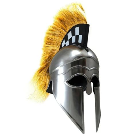 Medieval Greek Helmet Armor Corinthian Black Plume Sca Larp 9207
