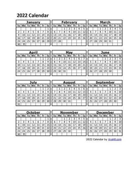 Free Printable Calendar 2022 Pdf Customize And Print