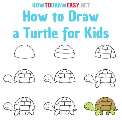 How To Draw A Turtle For Kids Emeline Freitas