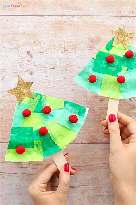 Tissue Paper Christmas Tree Paper Plate Craft Easy Peasy And Fun