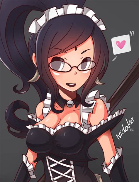 nidalee french maid by lataedelan on deviantart