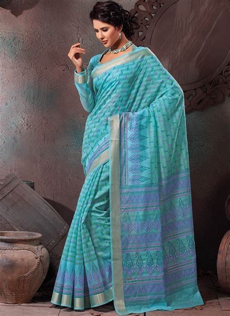 A beautiful chikankari saree, embellished with chikan work, along with fine quality hand work. Lovely Look Sky Blue Color #Designer Casual Wear # ...
