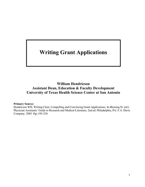 Pdf Grant Writing Manual Writing Reviewer Friendly Grant Applications