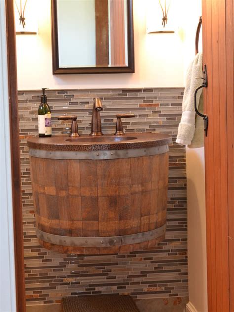 A great way to find budget bathroom sinks is to shop online because you will have a. Wine Barrel Bathroom Design Ideas, Remodels & Photos