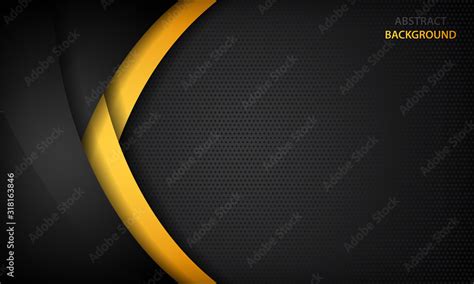 Black And Yellow Overlap Background Texture With Dark Metal Pattern