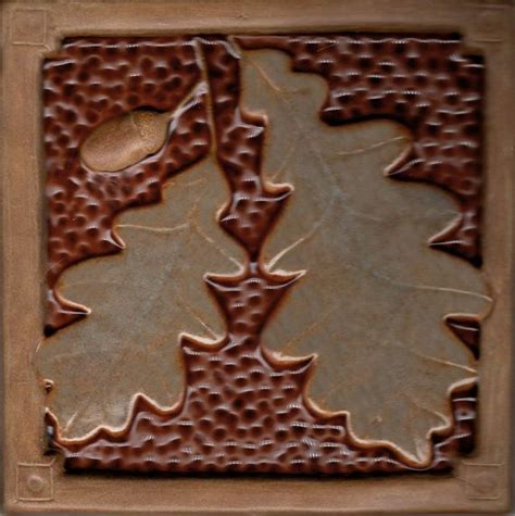 Spotless and beautiful, these oak floor tile are the future. 6 Oak Leaf & Acorn Tile for fireplace and by ...