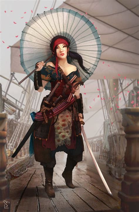 jappo pirates salvo lo iacono pirate woman japanese fantasy female samurai