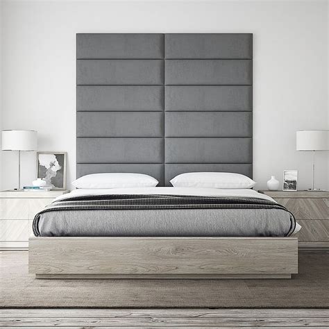 Vant Micro Suede Upholstered Headboard Panels In Grey Bed Bath