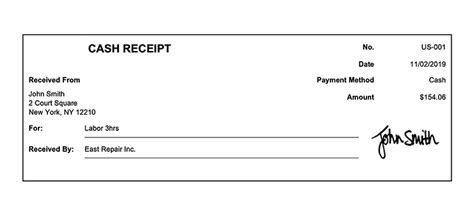 Free Cash Receipt Templates Print And Email As Pdf