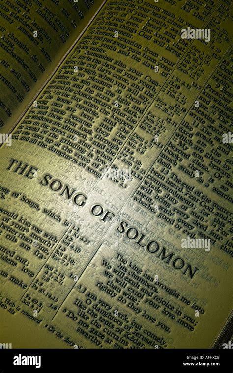 la canción de salomón en el capítulo de la biblia fotografía de stock alamy