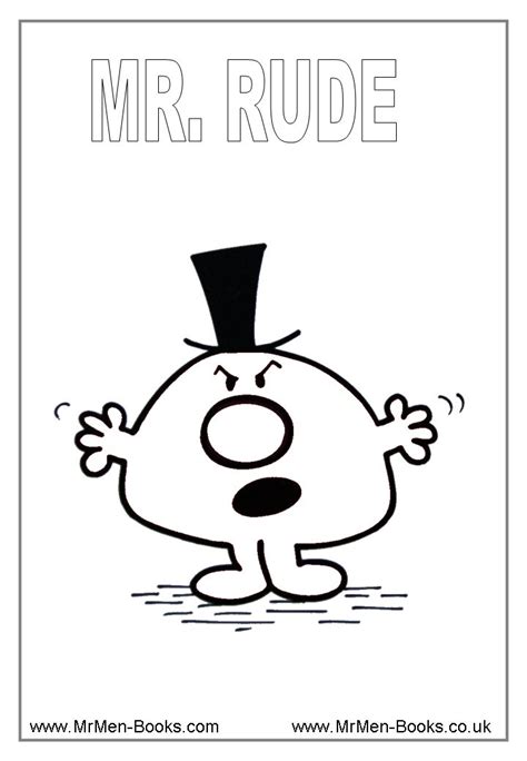 Colouring Pages Coloring Sheets Mr Rude Mr Men Books School