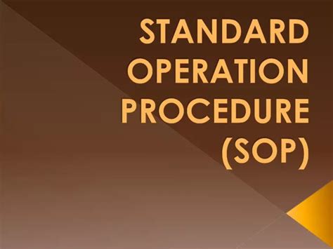 Sop Standard Operating Procedure Sop For Moumoacontract In The Vrogue