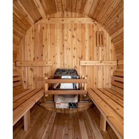 Almost Heaven Charleston 4 Person Customizable Canopy Barrel Sauna 6x
