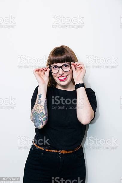 Cute Nerdy Girl With Beautiful Smile Stock Photo Download Image Now