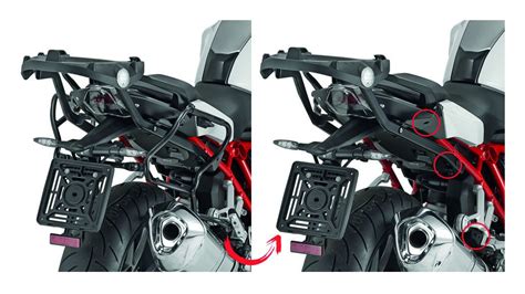 Centre stand, rear rack, pannier fastenings, chrome exhaust. Givi PLXR5117 Rapid Release Side Case Racks BMW R1200R ...