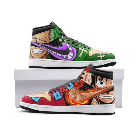 Zoro And Luffy One Piece Mid 1 Basketball Shoes Animebape