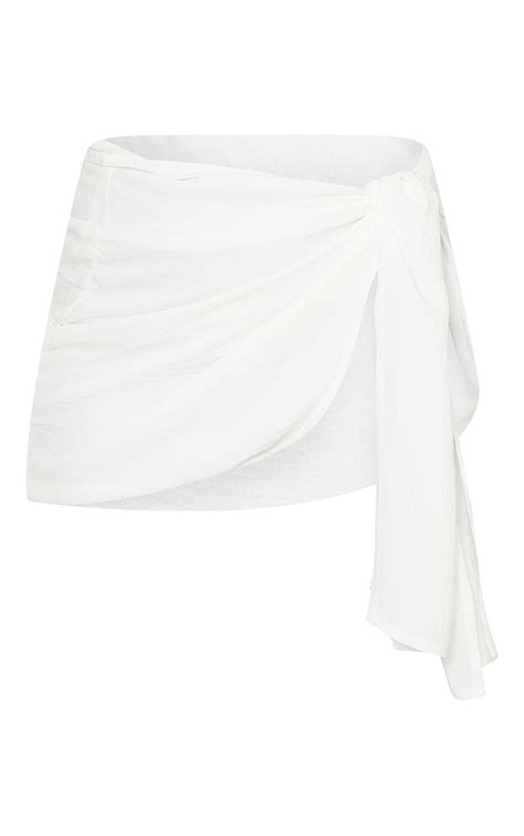 white linen look wrap mini skirt co ords prettylittlething ca