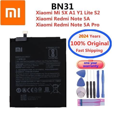 2024 Years 3000mah Bn31 100 Original Battery For Xiaomi Redmi Note 5a Note 5a Pro Mi