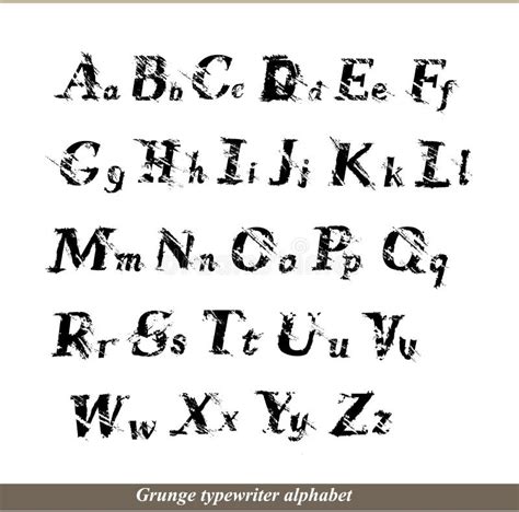 Alfabeto Inglés Cartas Del Typewritter Del Grunge Ilustración Del