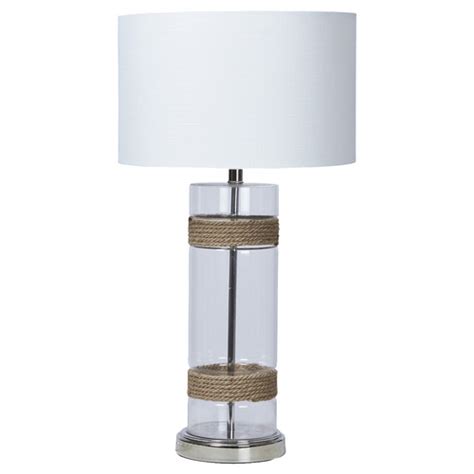 Baron Cylinder Glass And Rope Table Lamp By Temple And Webster Style