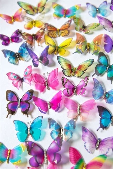 20 Small Butterflies Wedding Cake Toppers Butterfly Cake Decorations