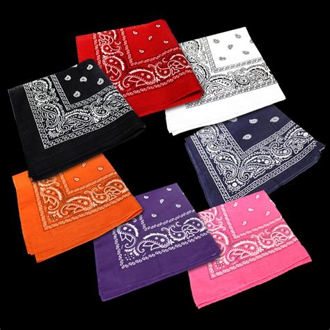 Black 22 X 22 Cotton Paisley Bandanas